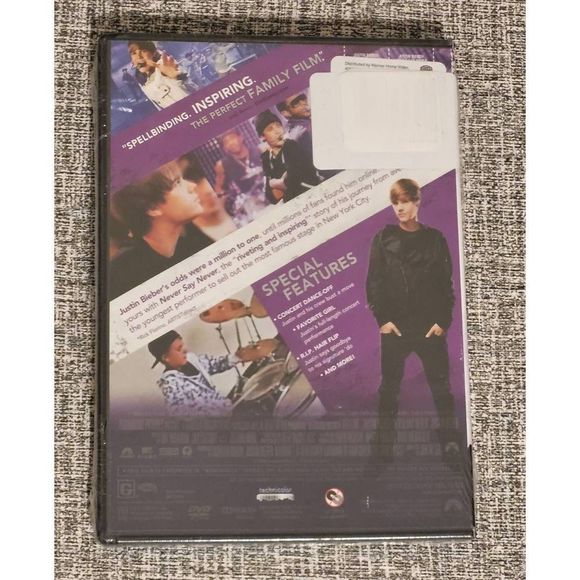 Justin Bieber Never Say Never DVD BRAND NEW SEALED UNOPENED pop Music Internt - Picture 2 of 2